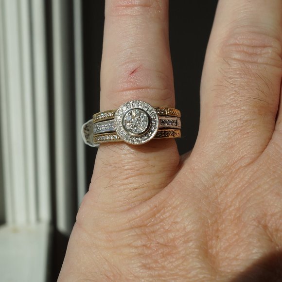 14KTT Gold Diamond ring set of 3 - Picture 8 of 8